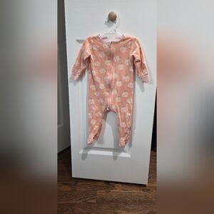 Peach Print Kids One Piece